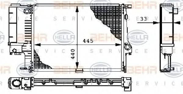 BEHR HELLA SERVICE 8MK376711081 Радіатор, охолодження двигуна