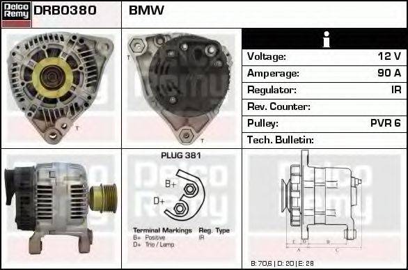 DELCO REMY DRB0380 Генератор