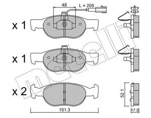 Комплект тормозных колодок, дисковый тормоз METELLI 22-0079-0