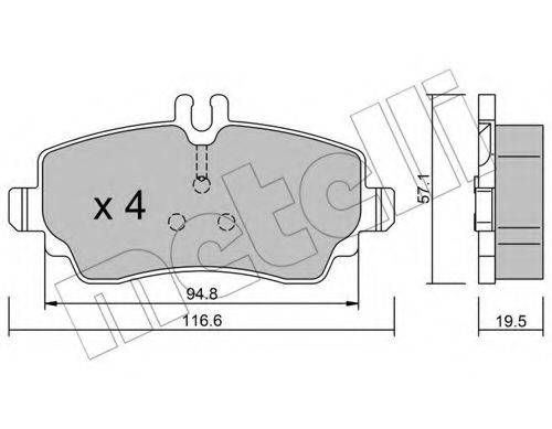 Комплект тормозных колодок, дисковый тормоз METELLI 22-0310-1