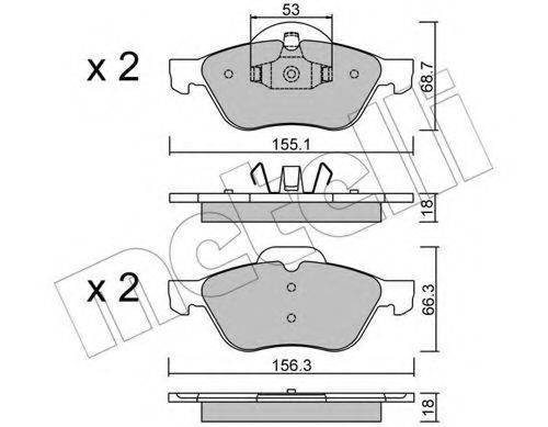 Комплект тормозных колодок, дисковый тормоз METELLI 22-0335-0