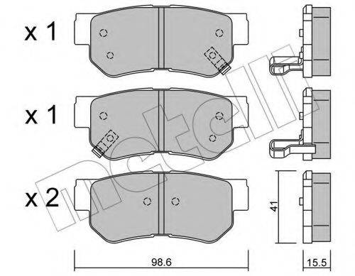 Комплект тормозных колодок, дисковый тормоз METELLI 22-0365-0