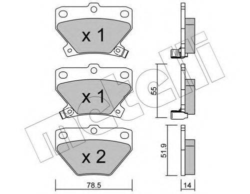 Комплект тормозных колодок, дисковый тормоз METELLI 22-0424-0
