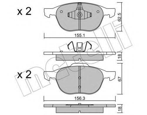 Комплект тормозных колодок, дисковый тормоз METELLI 22-0534-0