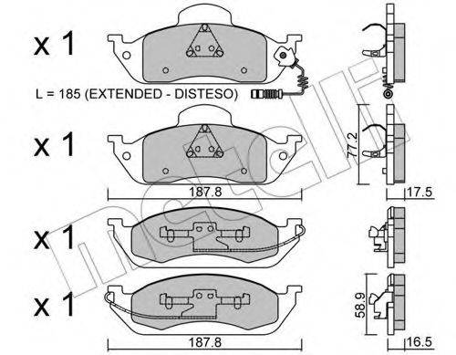 Комплект тормозных колодок, дисковый тормоз METELLI 22-0569-0