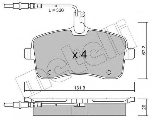 Комплект тормозных колодок, дисковый тормоз METELLI 22-0600-0