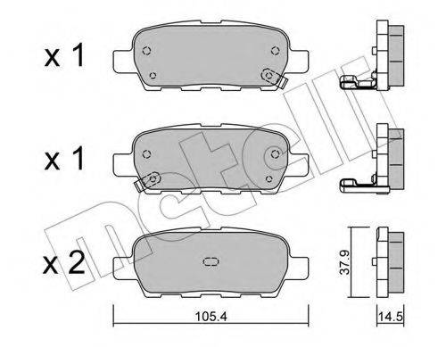 Комплект тормозных колодок, дисковый тормоз METELLI 22-0612-0