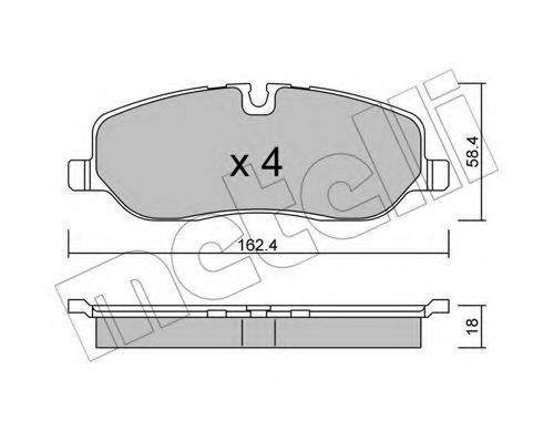 Комплект тормозных колодок, дисковый тормоз METELLI 22-0693-0