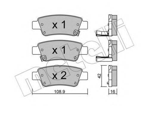 Комплект тормозных колодок, дисковый тормоз METELLI 22-0790-0