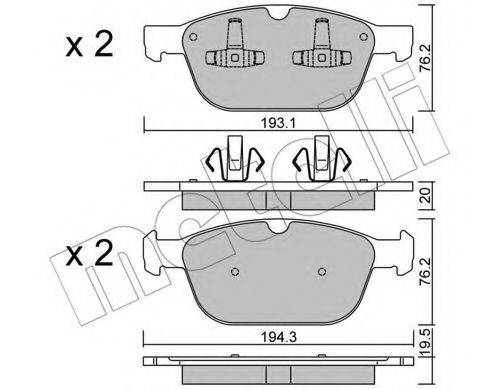Комплект тормозных колодок, дисковый тормоз METELLI 22-0834-0