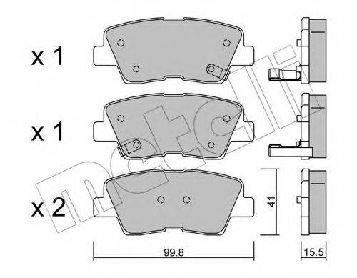 Комплект тормозных колодок, дисковый тормоз METELLI 22-0886-0
