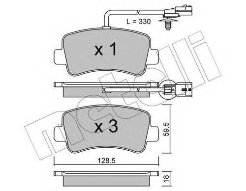 Комплект тормозных колодок, дисковый тормоз METELLI 22-0899-0