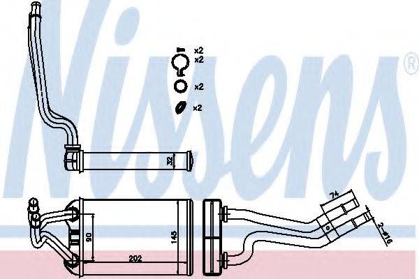 Теплообмінник, опалення салону NISSENS 70980