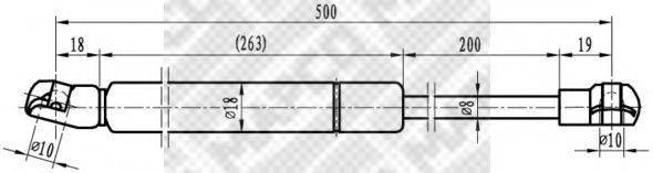 Газова пружина, капот MAPCO 20958 Газова пружина, капот MAPCO 20958