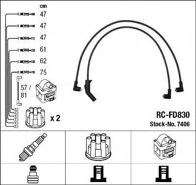 Комплект проводов зажигания NGK 7406