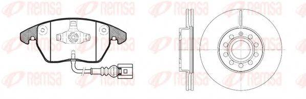 Комплект тормозов, дисковый тормозной механизм REMSA 81030.00