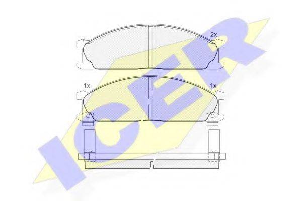 Комплект тормозных колодок, дисковый тормоз ICER 140885