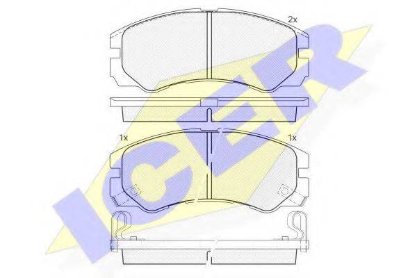 Комплект тормозных колодок, дисковый тормоз ICER 140990