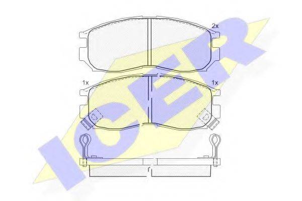 Комплект тормозных колодок, дисковый тормоз ICER 180771