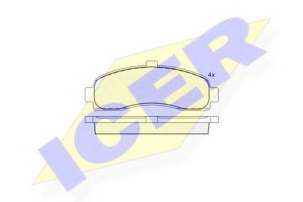 Комплект гальмівних колодок, дискове гальмо ICER 180922