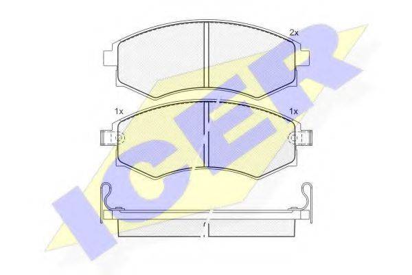 Комплект тормозных колодок, дисковый тормоз ICER 181267