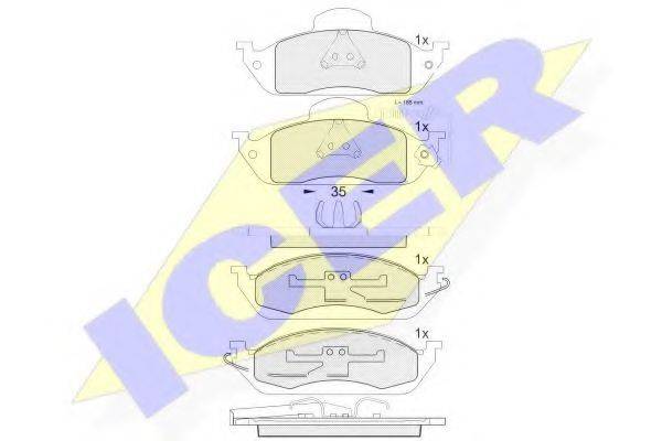 Комплект тормозных колодок, дисковый тормоз ICER 181276