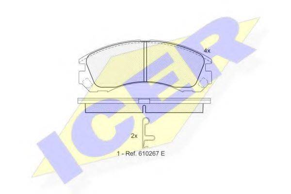 Комплект тормозных колодок, дисковый тормоз ICER 181358