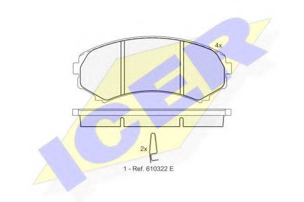 Комплект тормозных колодок, дисковый тормоз ICER 181374