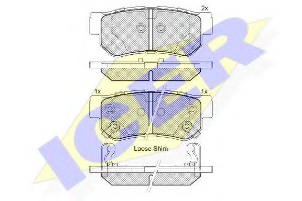 Комплект тормозных колодок, дисковый тормоз ICER 181645