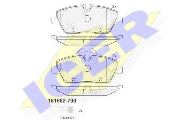 ICER 181662700 Комплект тормозных колодок, дисковый тормоз