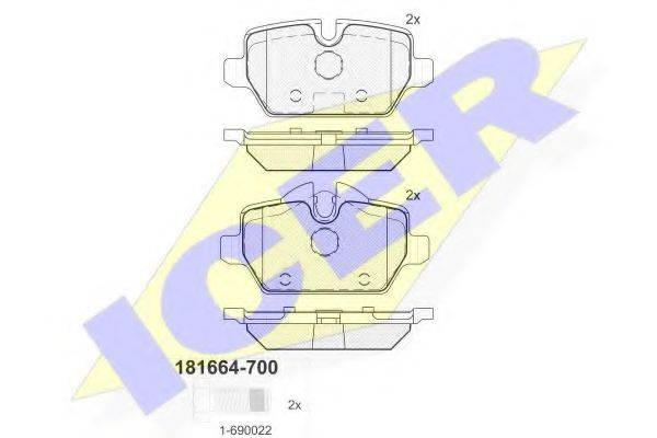 ICER 181664700 Комплект тормозных колодок, дисковый тормоз