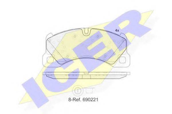 Комплект тормозных колодок, дисковый тормоз ICER 181921