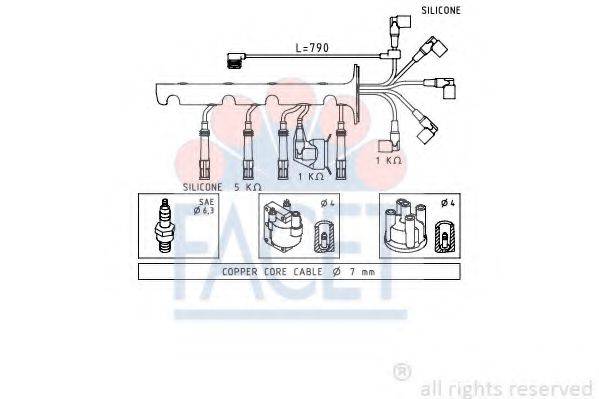 FACET 48573 Комплект дротів запалення