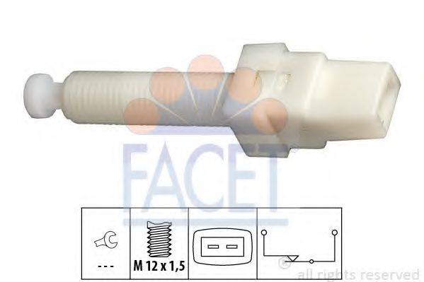 Выключатель фонаря сигнала торможения; Выключатель, привод сцепления (Tempomat) FACET 7.1015
