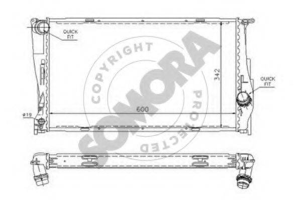 SOMORA 040740A Радіатор, охолодження двигуна
