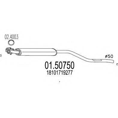 MTS 0150750 Середній глушник вихлопних газів