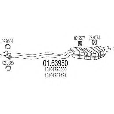 MTS 0163950 Глушник вихлопних газів кінцевий