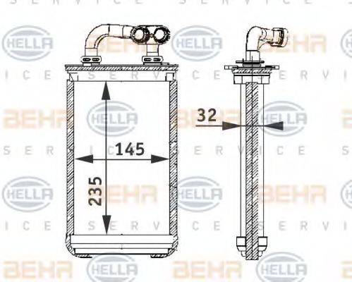 HELLA 8FH351311291 Теплообмінник, опалення салону