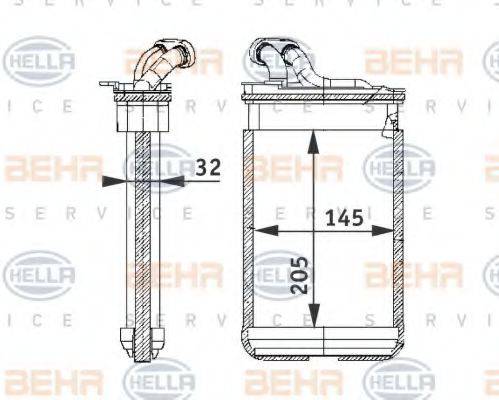 HELLA 8FH351311301 Теплообмінник, опалення салону