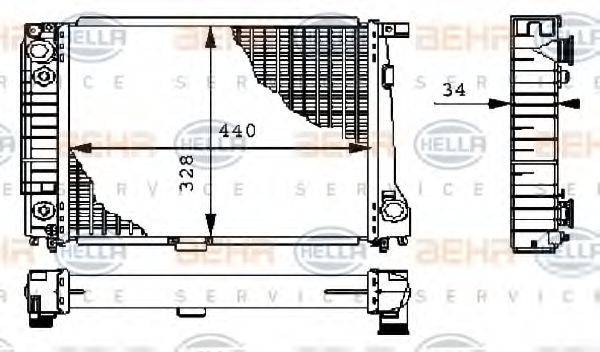 HELLA 8MK376711421 Радіатор, охолодження двигуна