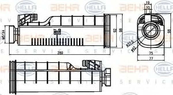 HELLA 8MA376755091 Компенсаційний бак, що охолоджує рідину