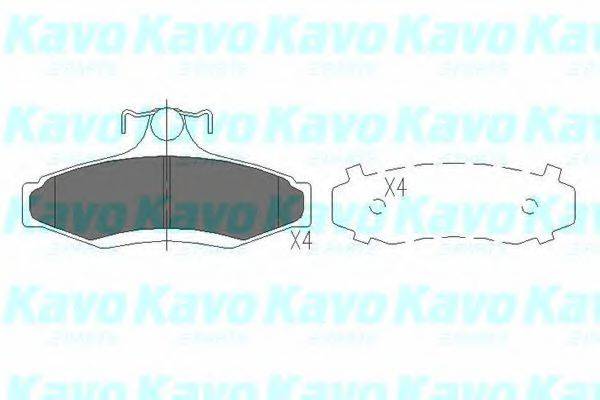 Комплект гальмівних колодок, дискове гальмо KAVO PARTS KBP-1006