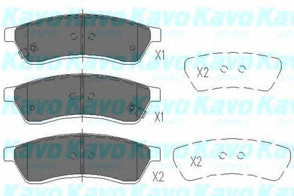 Комплект гальмівних колодок, дискове гальмо KAVO PARTS KBP-1012