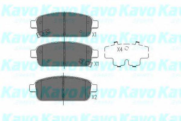 Комплект гальмівних колодок, дискове гальмо KAVO PARTS KBP-1013