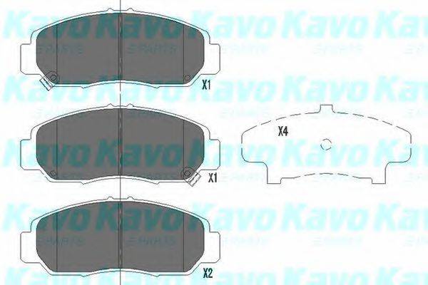 Комплект гальмівних колодок, дискове гальмо KAVO PARTS KBP-2037