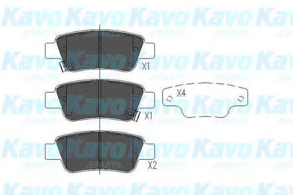 Комплект гальмівних колодок, дискове гальмо KAVO PARTS KBP-2042