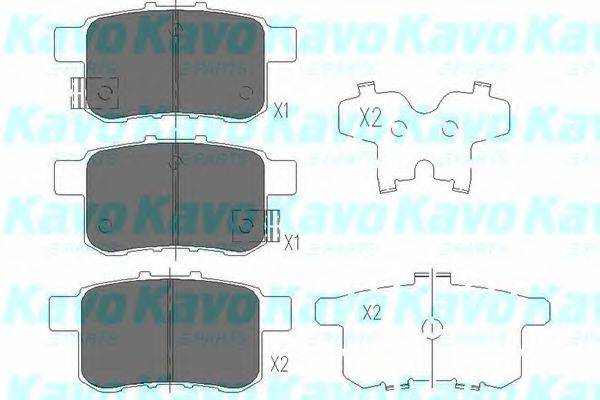 Комплект тормозных колодок, дисковый тормоз KAVO PARTS KBP-2044