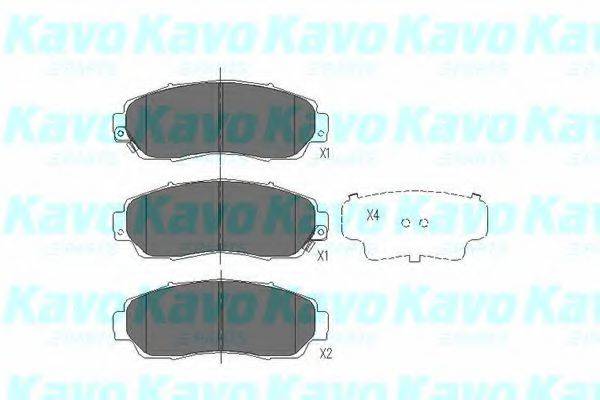 Комплект гальмівних колодок, дискове гальмо KAVO PARTS KBP-2046