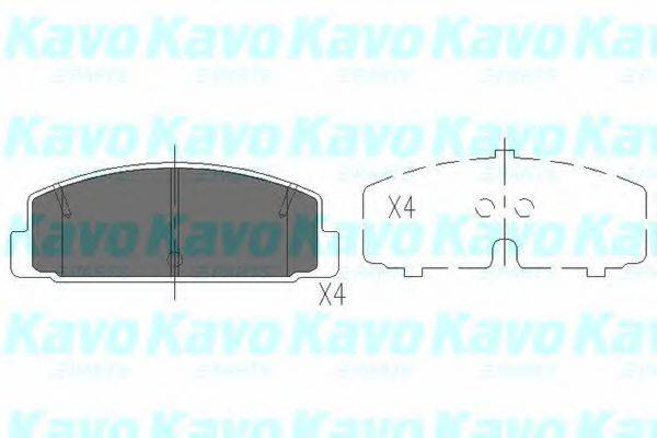 Комплект гальмівних колодок, дискове гальмо KAVO PARTS KBP-4506