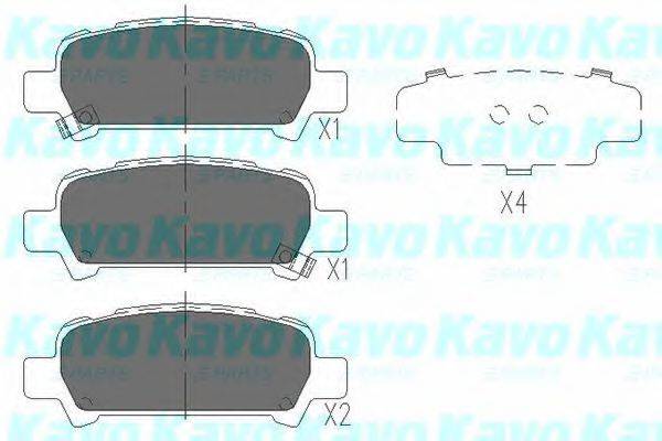 Комплект гальмівних колодок, дискове гальмо KAVO PARTS KBP-8002